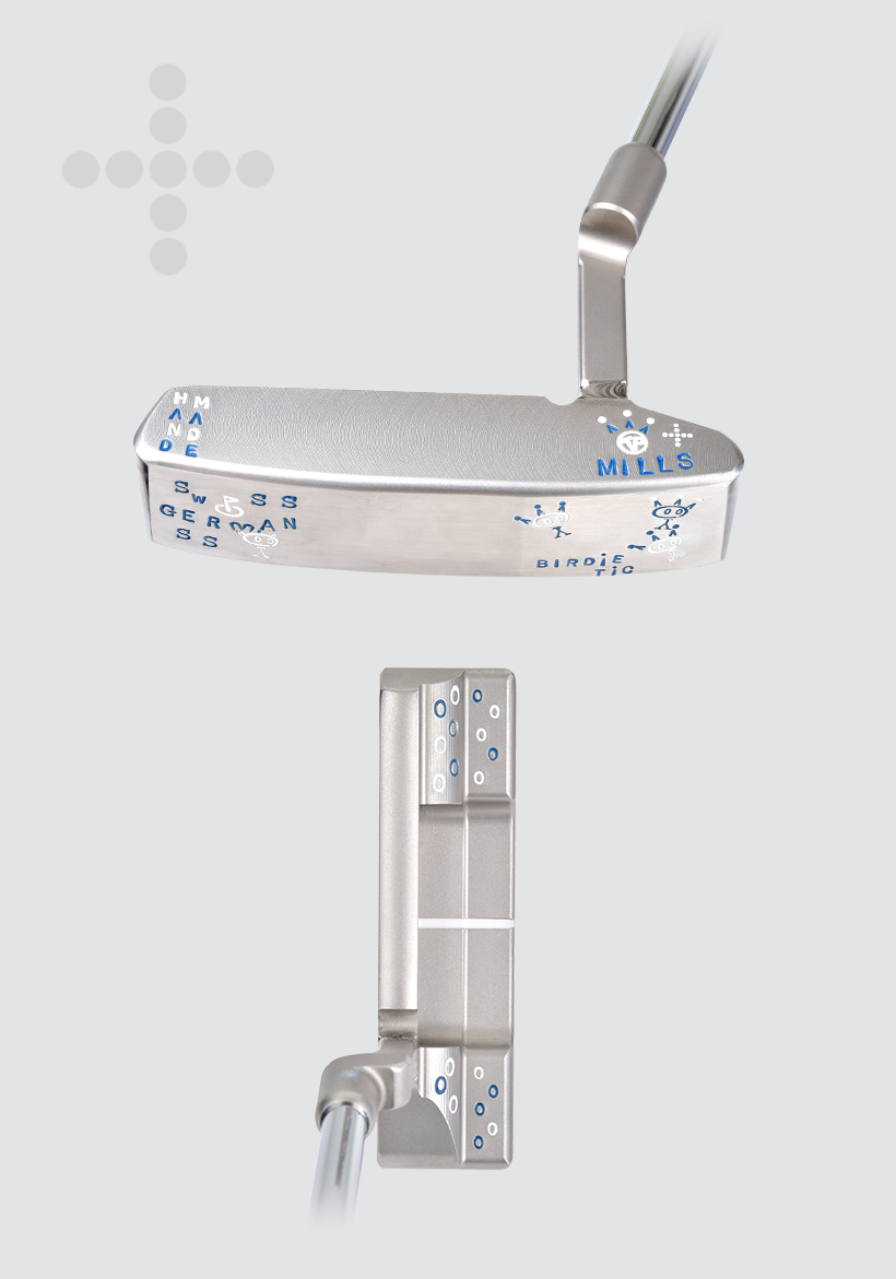 T.P. Mills SGSS Flat T "Birdie Tic TP" Tour Platinum Handmade Putter