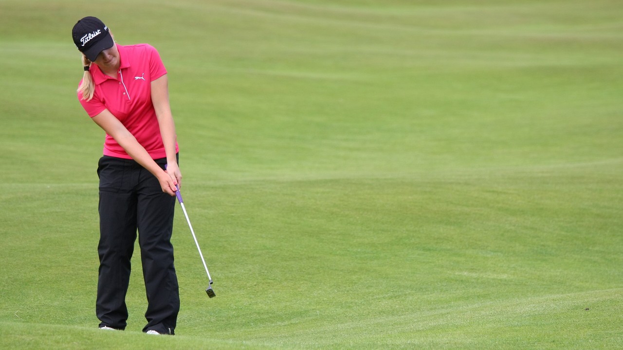 Charley Hull playing at the Women's British Open