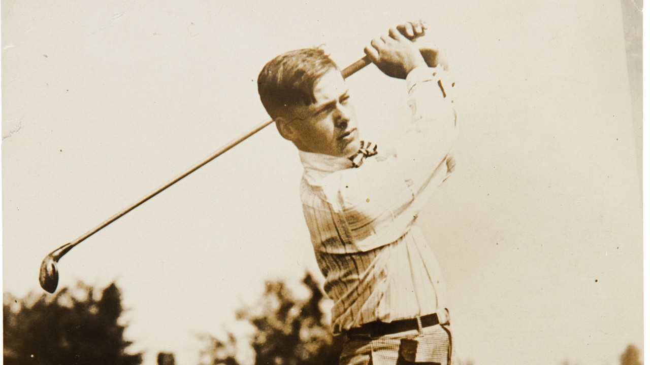 Bobby Jones, founder of Augusta National, swinging c.1917
